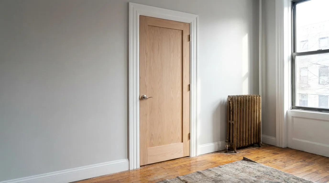 New interior door installed in a renovated NYC apartment